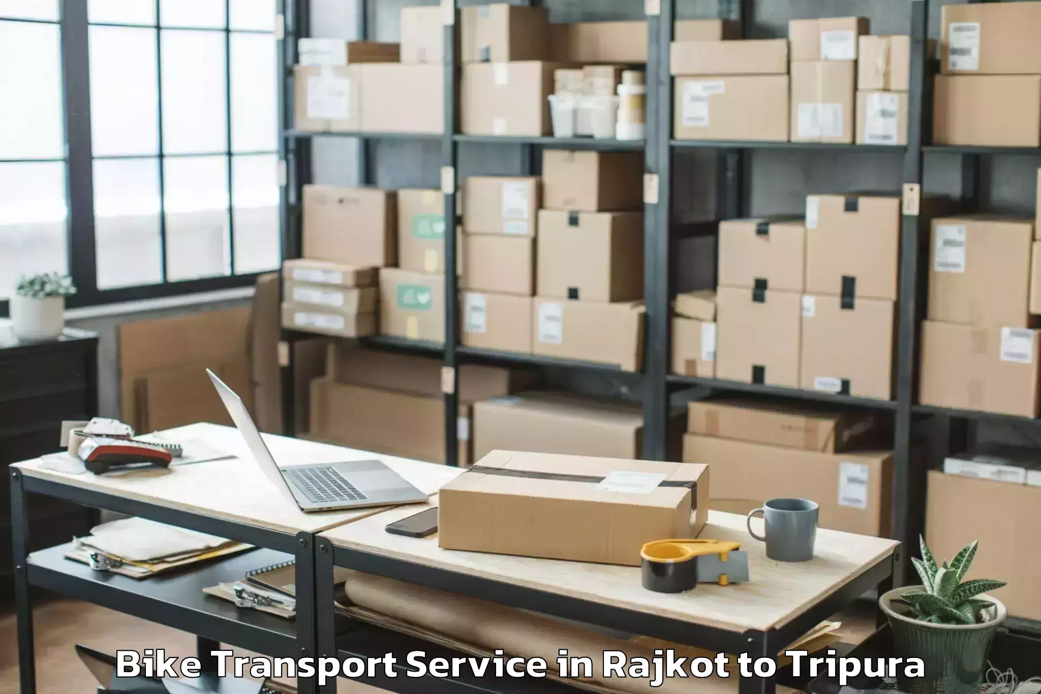 Book Rajkot to Boxanagar Bike Transport Online